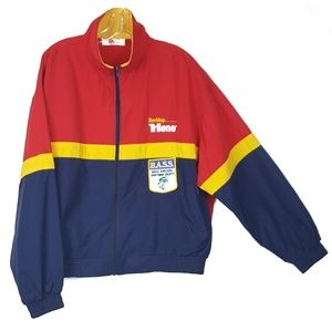 Vtg 90s Color Block Fishing Windbreaker Jacket L